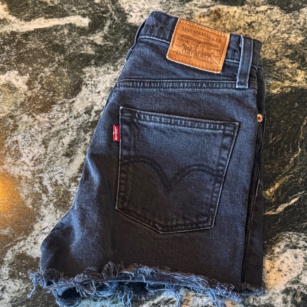 Levi's black denim cut-off shorts - Style: Ribcage - size 24